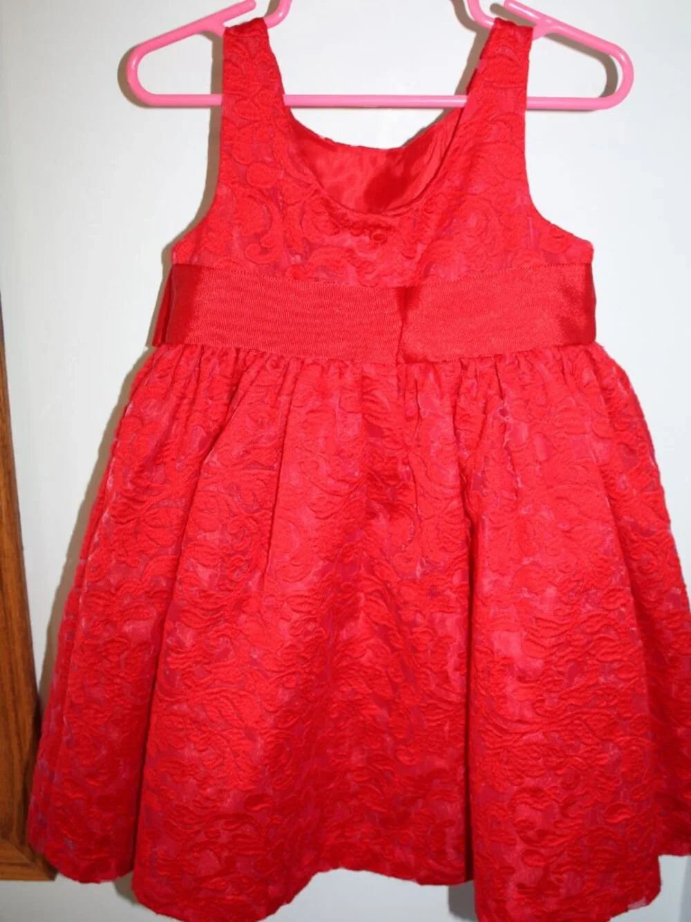Janie and Jack Size 2T FOREVER ROSE Red Embroidered Formal Holiday Wedding Dress